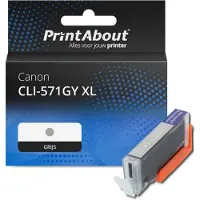 PrintAbout Huismerk Canon CLI-571GY XL Inktcartridge Grijs Hoge capaciteit