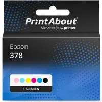 PrintAbout Huismerk Epson 378 (T3781/82/83/84/85/86) Inktcartridge 6-kleuren Multipack