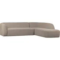 Bepurehome WOOOD Sloping Hoekbank Rechts – Chenille - Naturel Melange