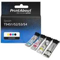 PrintAbout Inktcartridge T9451/52/53/54 4-kleuren Multipack Hoge capaciteit geschikt voor Epson