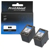 PrintAbout Huismerk HP 27 (C8727AE) Inktcartridge 2x Zwart - Multipack