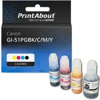 PrintAbout Huismerk Canon GI-51PGBK/C/M/Y Inktcartridge 4-kleuren Multipack