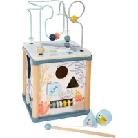 Small Foot Design - Houten Activiteitenkubus en Motoriekspiraal Onderwaterwereld