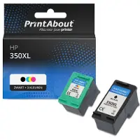 PrintAbout Huismerk HP 350XL (SD412EE) Inktcartridge Zwart + 3 kleuren Multipack Hoge capaciteit