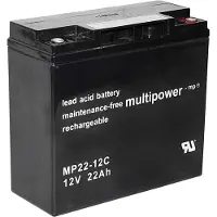 Multipower PB-12-22-M5 Loodaccu 12 V 22 Ah Loodvlies (AGM) (b x h x d) 181 x 167 x 76 mm M6-schroefaansluiting Cyclusbestendig, Onderhoudsvrij, Geringe