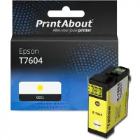 PrintAbout Huismerk Epson T7604 Inktcartridge Geel