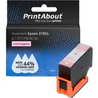 PrintAbout Inktcartridge 378XL (C13T37964010) Licht-magenta Hoge capaciteit geschikt voor Epson