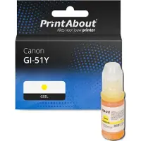 PrintAbout Inktcartridge GI-51Y Geel geschikt voor Canon