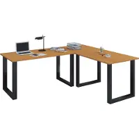 VCM Houten Bureau | Hoekbureau Plain | 190x190 | L Vorm Links of Rechts | Werktafel Plaat 50 cm Diep | Computertafel Kantoormeubilair - Lona U