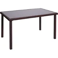 Mendler Poly-rattan tafel -G19, tuintafel balkontafel, 120x75cm ~ bruin