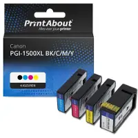 PrintAbout Huismerk Canon PGI-1500XL BK/C/M/Y Inktcartridge 4-kleuren Multipack Hoge capaciteit