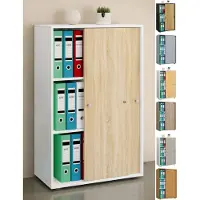 VCM Kantoorkast Lona (Schuifdeuren, Wit, XL)