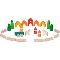 Gollnest & Kiesel Bouwblokken - Mijn Klein Dorp - 25 Delen - Creatief Spelen - 3 Jaar