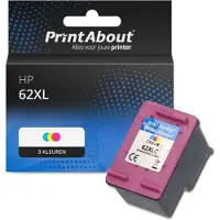 PrintAbout Inktcartridge 62XL (C2P07AE) 3-kleuren Hoge capaciteit geschikt voor HP