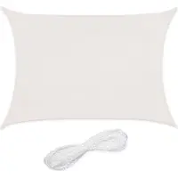 Relaxdays schaduwdoek - 2 x 4 m - rechthoekig - HDPE-weefsel - UV-werend - concaaf - wit