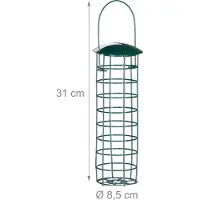 Relaxdays vetbolhouder - set van 3 - hangend - 31 x 8,5 cm - metaal - donkergroen