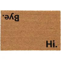 Relaxdays deurmat kokos "Hi.Bye" - schoonloopmat - binnen & buiten - voetmat - antislip