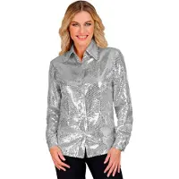 Widmann Pailletten Blouse Silver Shine Vrouw