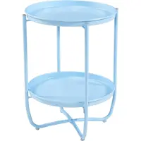 En.casa Tuintafel Sandefjord bijzettafel rond metaal 57,5xØ40 cm hemelsblauw []