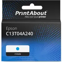 PrintAbout Inktcartridge C13T04A240 Cyaan Extra hoge capaciteit geschikt voor Epson