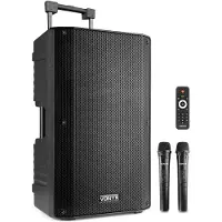 Monacor VSA700 ABS 15" portable speaker met Bluetooth en 2x draadloze