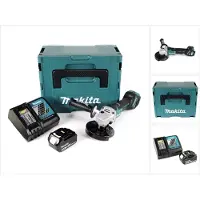 Makita DGA 517 RF1J accu haakse slijper 18 V 125 mm borstelloos + 1x oplaadbare accu 3.0 Ah + lader + Makpac