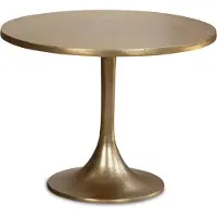 Wohnling salontafel metaal goud 60x60x46,5 cm salontafel aluminium, design woonkamertafel rond, kleine salontafel modern, bijzettafel woonkamer