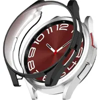 Strap-it TPU case - geschikt voor Samsung Galaxy Watch 6 Classic 43mm - bescherming hoesje voor Galaxy Watch 6 Classic 43mm - zwart
