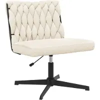 vidaXL Kantoorkruk, crème kleur, bekleed met een wolachtige stof