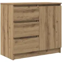 vidaXL Dressoir lade 71x35x65 cm spaanplaat artisanaal eikenkleurig