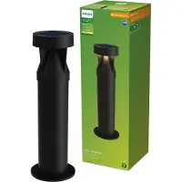 Philips LED-sokkellamp Avery, zwart, IP44 Avery, zwart, Kunststof, Solar buitenverlichting