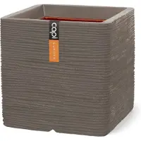 Capi Europe Pot vierkant rib nl 40x40x40 taupe