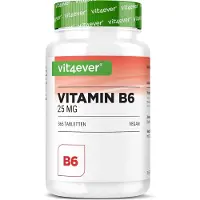 Vit4ever Vitamine B6 als P-5-P - 365 tabletten - Hooggedoseerd met 25 mg (pyridoxaal-5-fosfaat) - Premium: Bioactieve vitamine B6 - Zonder ongewenste toevoegingen - Veganistisch