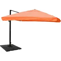 Mendler Zweefparasol -A96, parasol, 3x4m (Ø5m) polyester/aluminium 26kg ~ klep, terracotta met voet