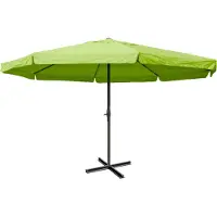 Mendler Parasol Meran Pro, horeca marktparasol met vouw Ø 5m polyester/aluminium 28kg ~ groen zonder voet