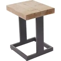 MCW Zitkruk -A15, kruk voetenbank houten kruk, dennenhout rustiek massief MVG-gecertificeerd 48x36x32cm