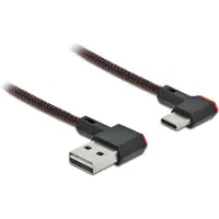 DeLOCK 85280 USB-kabel USB 2.0 USB-A stekker, USB-C stekker 0.50 m Zwart Vergulde steekcontacten