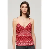 Superdry Geweven Camitopje met Print Rood Grootte: 38