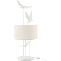 J-Line Tafellamp vogels poly wit/beige