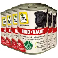 VITALstyle 6x Hondenvoer Nat Huid & Vacht 400 gr