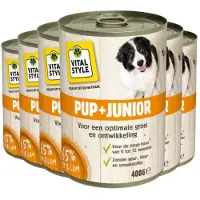 VITALstyle 6x Hondenvoer Nat Puppy - Junior 400 gr
