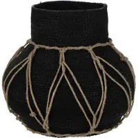 J-Line Pot Zeegras Zwart Marie