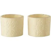 J-Line Theelichthouder elise glas creme small assortiment van twee