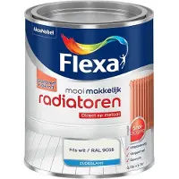 Flexa - Mooi Makkelijk Radiatoren Zijdeglans - Fris Wit / Ral 9016 - Mengverf - 750 Ml