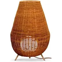 Newgarden Saona LED vloerlamp met accu-lichtbron Saona, dimbaar, hout licht, Woon-/ Eetkamer, Hout