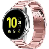 Strap-it Stalen schakel smartwatch bandje - geschikt voor Samsung Galaxy Watch Active / Active2 40 & 44mm / Galaxy Watch 3 41mm / Galaxy Watch 1 42mm / Gear Sport - rosé pink