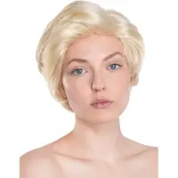 Maskworld Blonde Korte Pruik Met Zijscheiding - Carnavalspruik