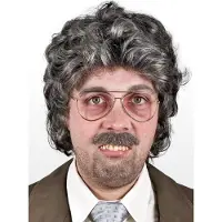 Maskworld Grijze Krullen Pruik Reporter - voor carnaval