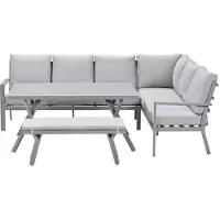 Garden Impressions Senja lounge dining set 4-delig rechts - valley sand