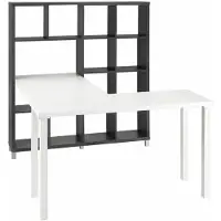 Notio Living Kiwi-Boekenkast met Bureau - Beton Wit